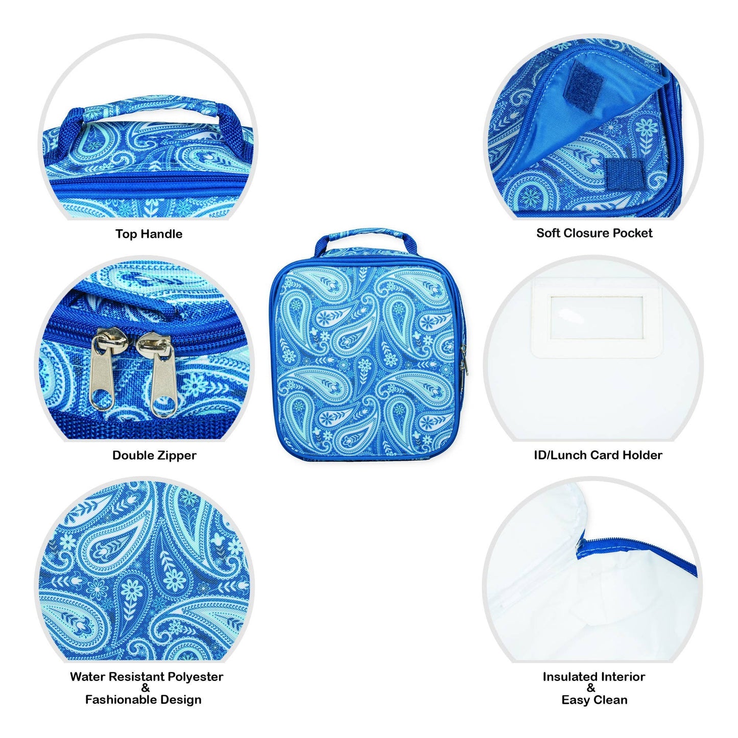 Blue Paisley Backpack & Lunchbag Set