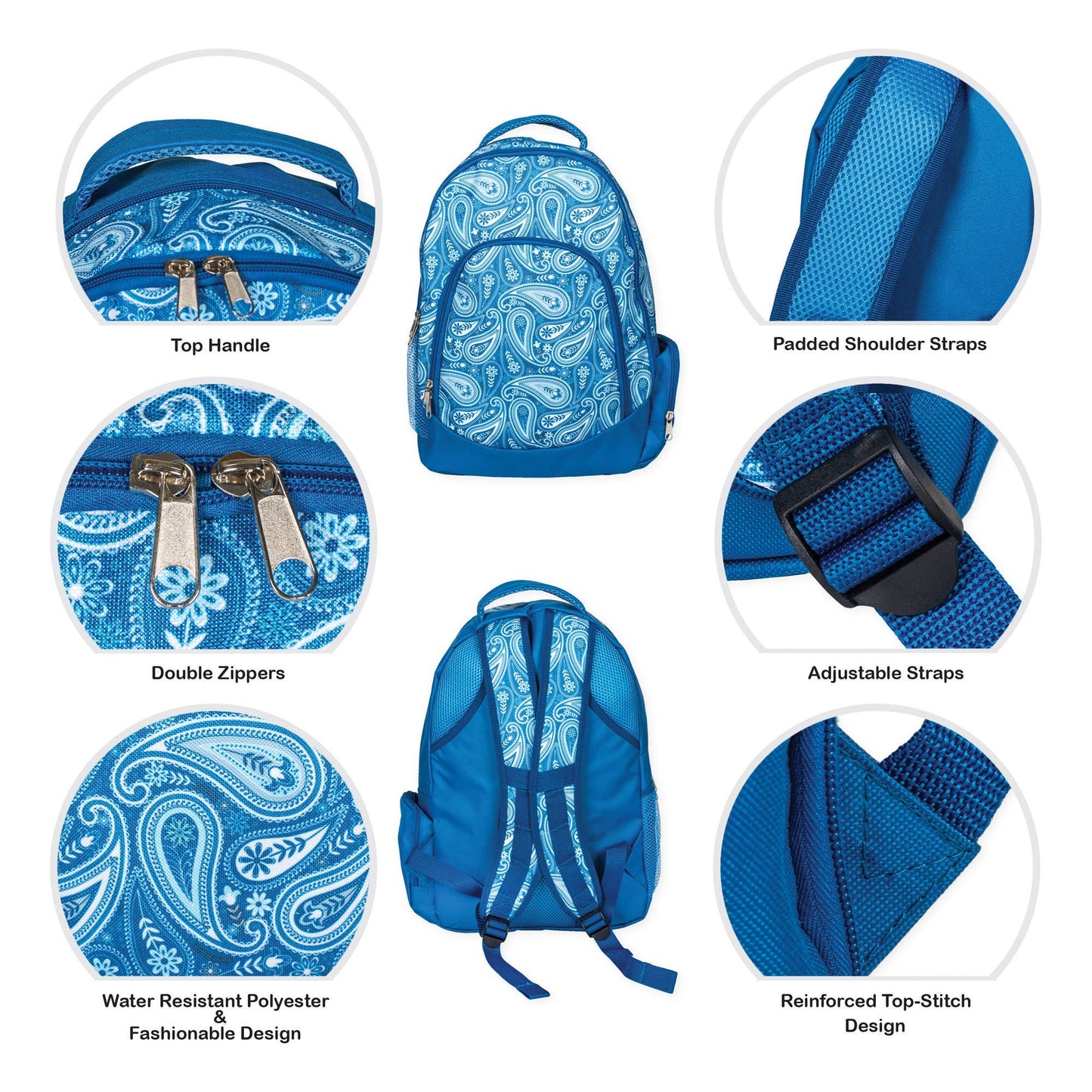 Blue Paisley Backpack & Lunchbag Set