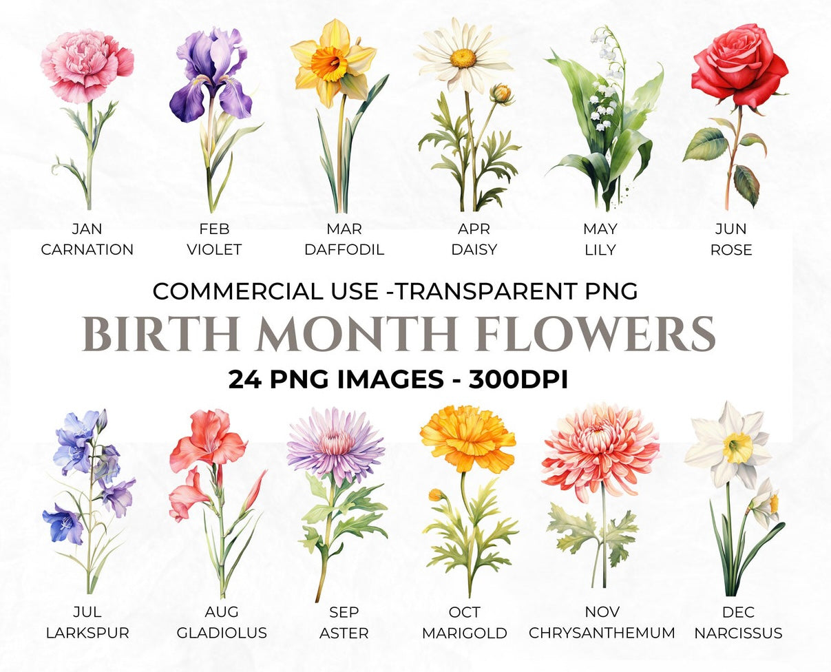 40oz Birth Month Flower Tumbler
