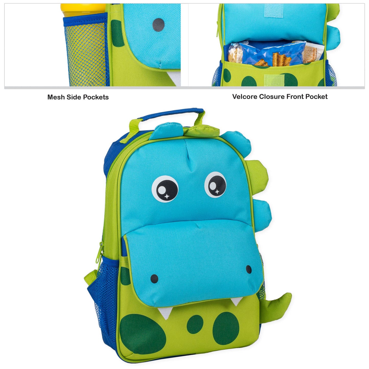 Dino Water Resistant Preschool Backpack with leash