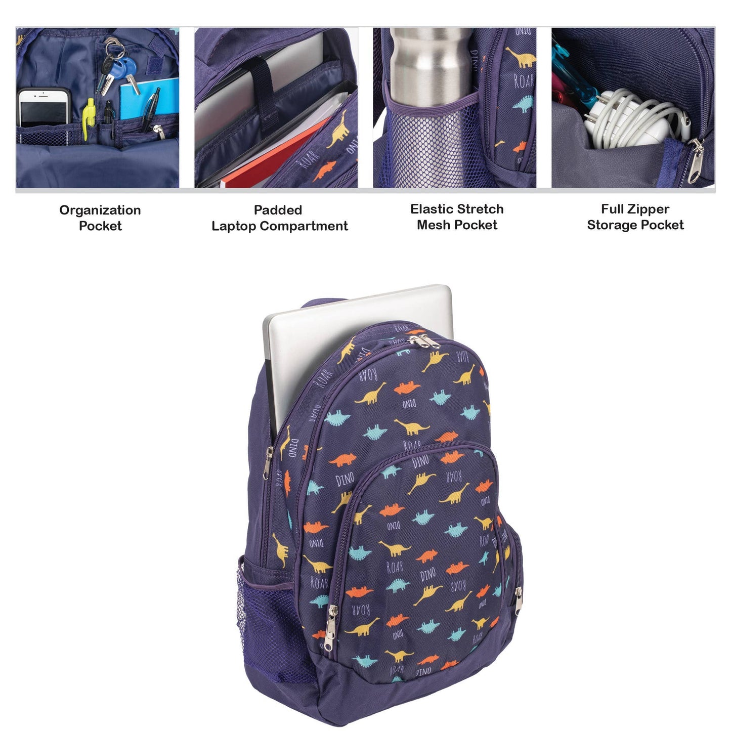 Dino Pattern Backpack & Lunchbag Set